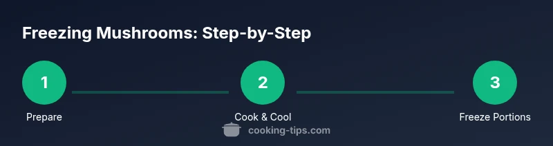 Process diagram for freezing mushrooms