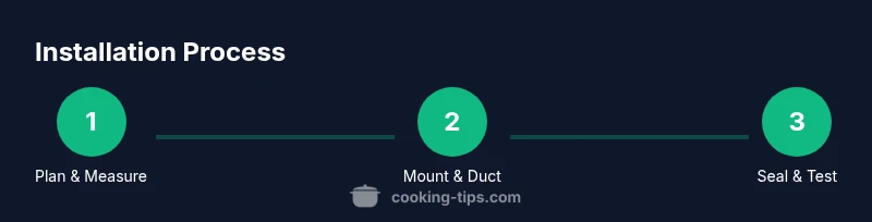 Three-step process for installing a cooker hood