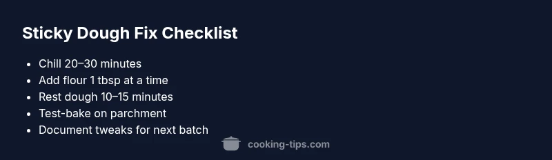 Checklist to fix sticky cookie dough