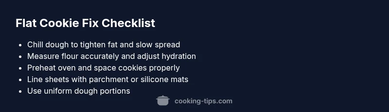 Checklist for preventing flat cookies while baking