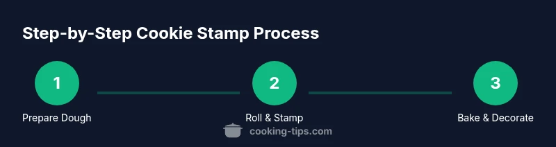 Process infographic showing steps to use cookie stamps