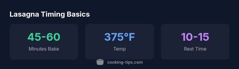 Lasagna timing statistics infographic