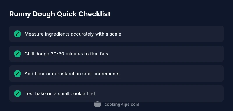 Checklist for fixing runny cookie dough