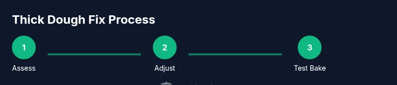 Infographic showing steps to fix thick cookie dough