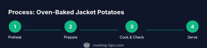 Process diagram: preparing and baking jacket potatoes in oven