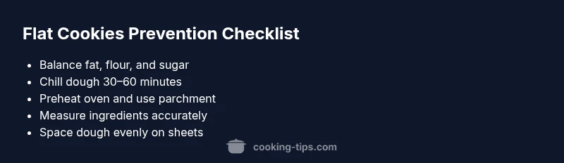 Checklist for preventing flat cookies