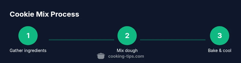 Process infographic showing Cookie Mix steps