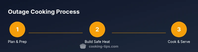 Process diagram showing outage cooking steps