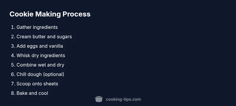 Process infographic showing steps to make cookies