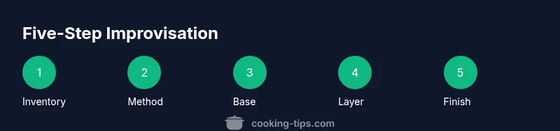 Process infographic showing improvisation steps for cooking without a recipe