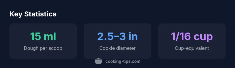 Infographic showing the 1 tablespoon cookie scoop measurements